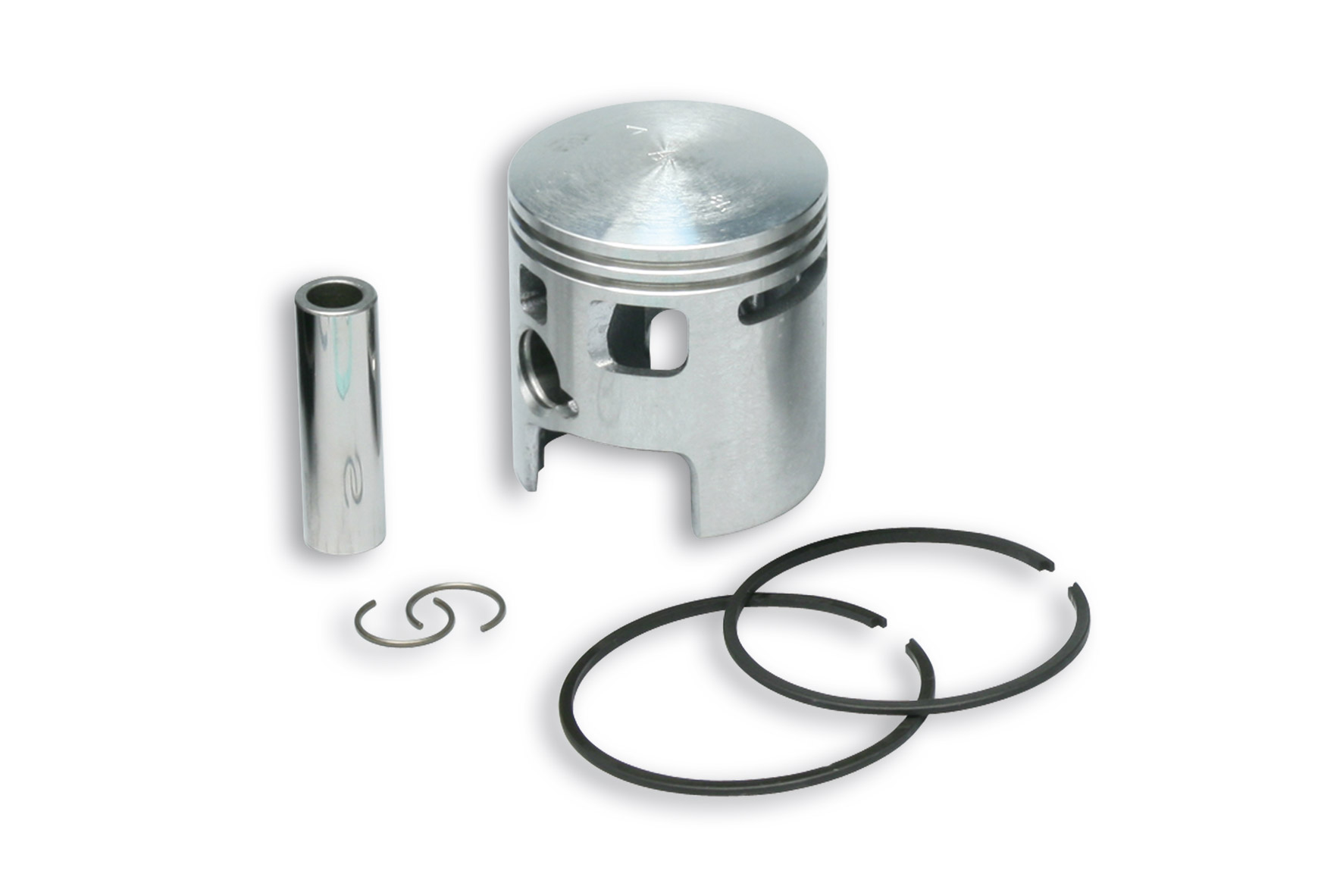 Malossi Piston 2T D.46.5 with pin D.12 and 2 rectangular rings size C